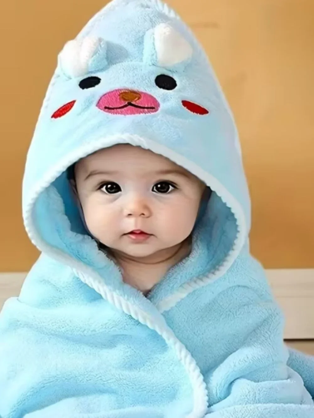 Baby Hooded Bath Towels 31.5 x 31.5 Inch, Ultra Soft & Absorbent, 4-Pack